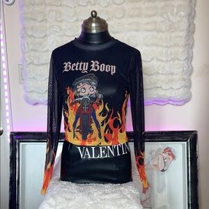 Betty Boop Flame Long Sleeve Top